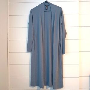 Lafayette 148 100% Cashmere Light Blue duster cardigan